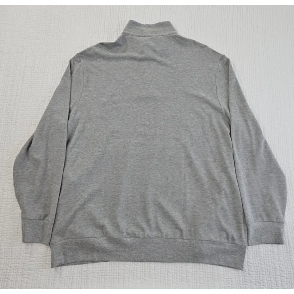 Polo Ralph Lauren‎ Men Big & Tall Pullover Grey XXL 1/4 Zip Double Knit Pony NWT